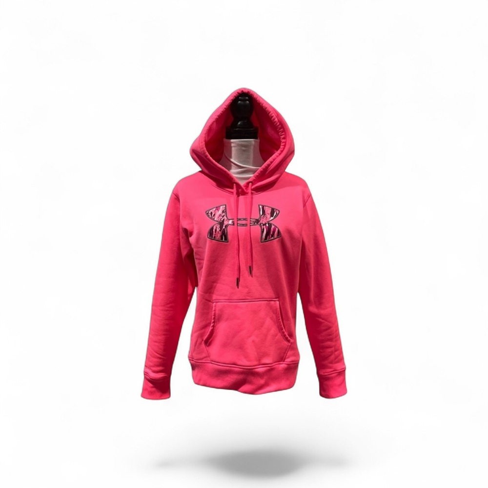 Under Armour fluorescent pink hoodie pullover athleisure sweatshirt medium